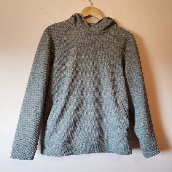 lululemon athletica Other - Lululemon At Ease Hoodie Heathered Gray Textured Knit Sweatshirt Mens Small